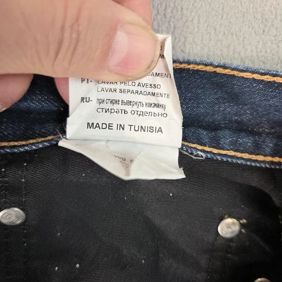 Edwin Jeans Mens 32x34 Blue Dark Wash ED-75 Mid Rise Tapered Japanese Denim - Picture 8 of 14